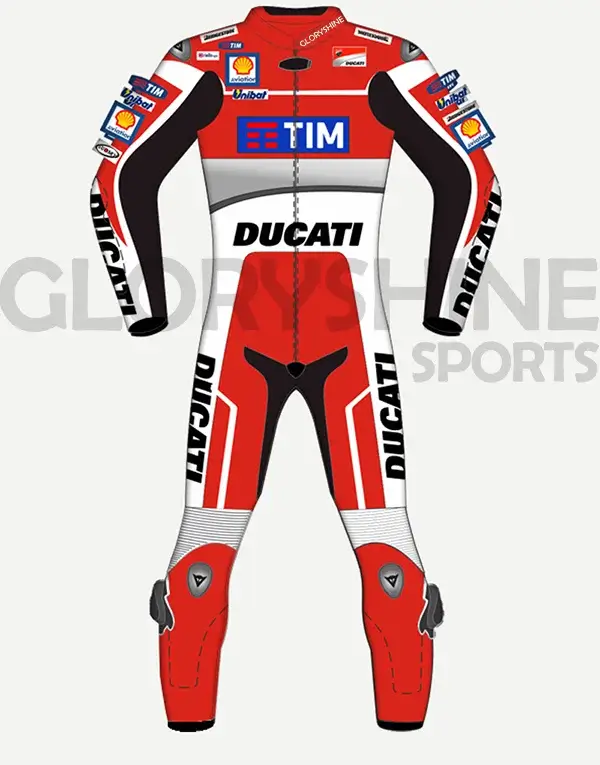 Andrea Dovizioso Leather Race Suit Ducati MotoGP 2015 Front