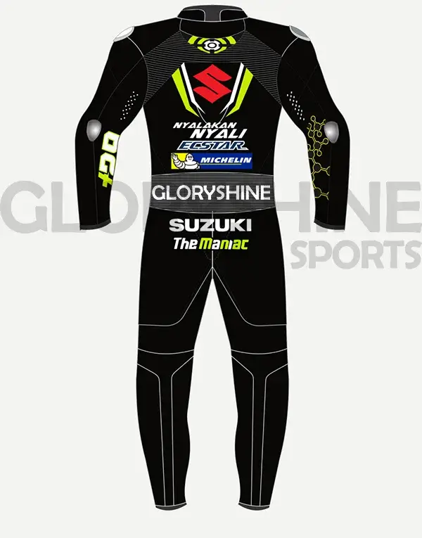 Andrea Iannone Leather Suit Black Team Suzuki Ecstar MotoGP 2018 Back