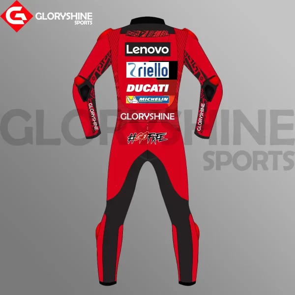 Francesco Bagnaia Leather Suit Ducati Lenovo MotoGP 2022 Back