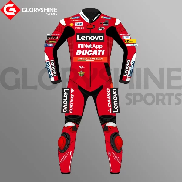 Francesco Bagnaia Leather Suit Ducati Lenovo MotoGP 2022 Front
