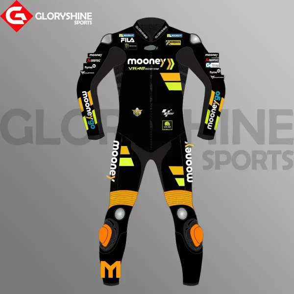 Luca Marini Motorcycle Suit Team Mooney VR46 MotoGP Suit 2023 Front
