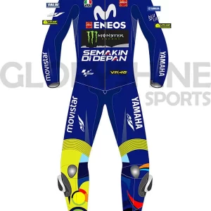 Valentino Rossi Leather Racing Suit Yamaha Movistar MotoGP 2018 Front