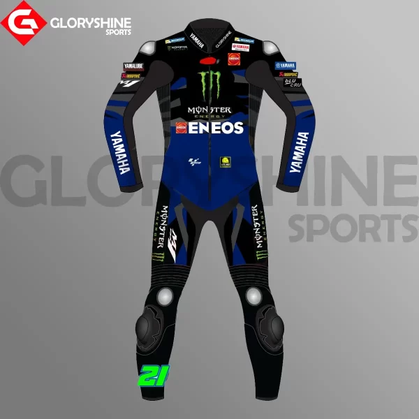 Franco Morbidellis Motorcycle Suit Monster Energy MotoGP 2023 Front