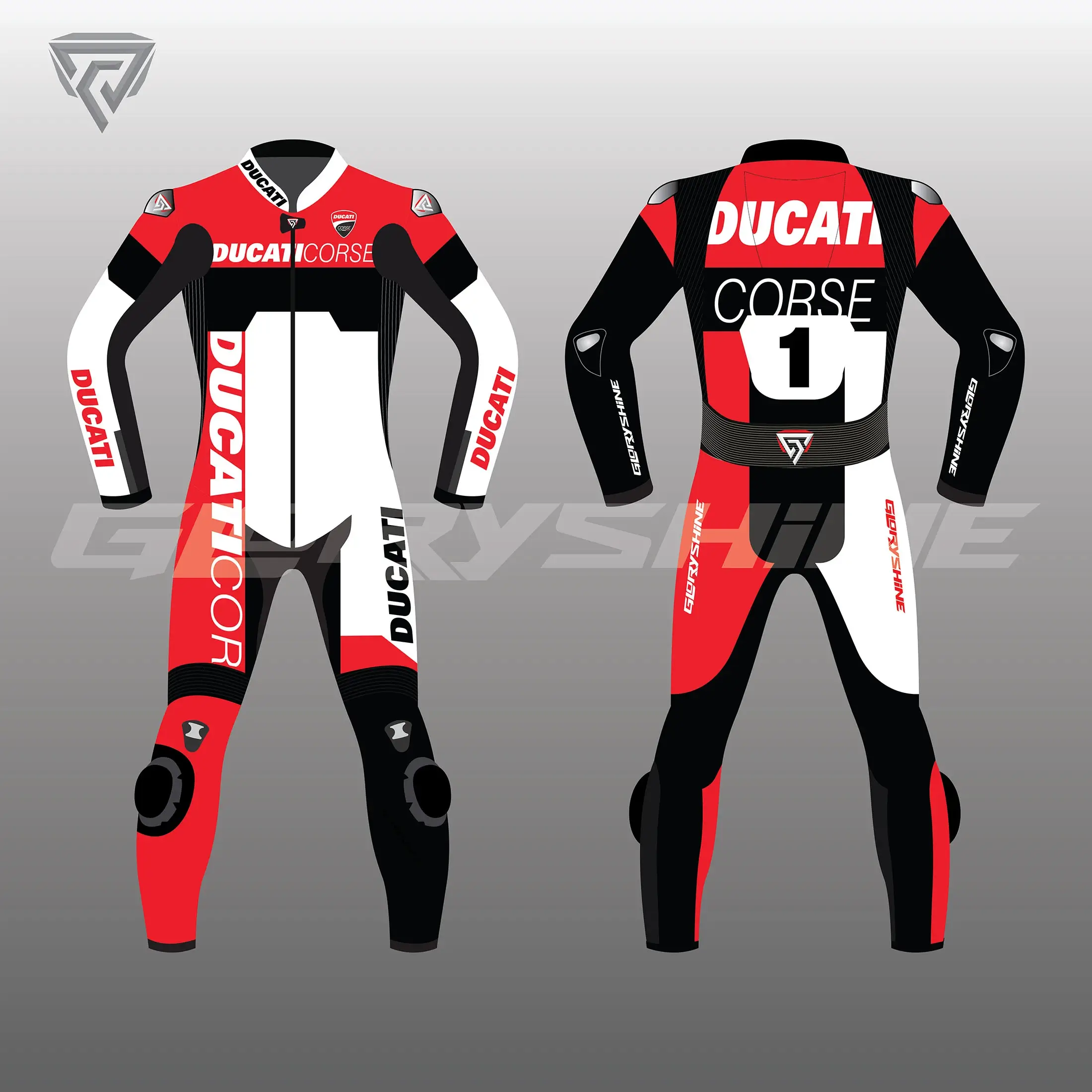 Ducati Curse C5 Suit Front & Back 2D