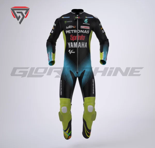 Valentino Rossi Leather Race Suit Yamaha Petronas MotoGP 2021 Front