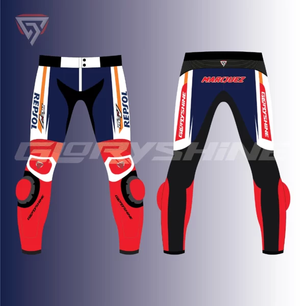 Marc Marquez Leather Pant Honda Repsol (HRC) MotoGP 2022 Front & Back 2D