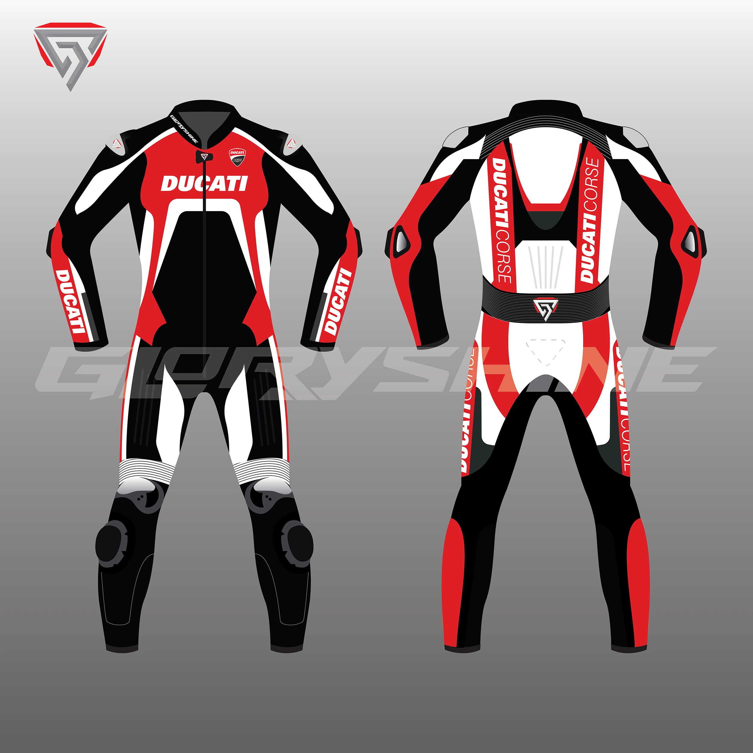 Ducati Corse Air C2 Suit Front & Back 2D