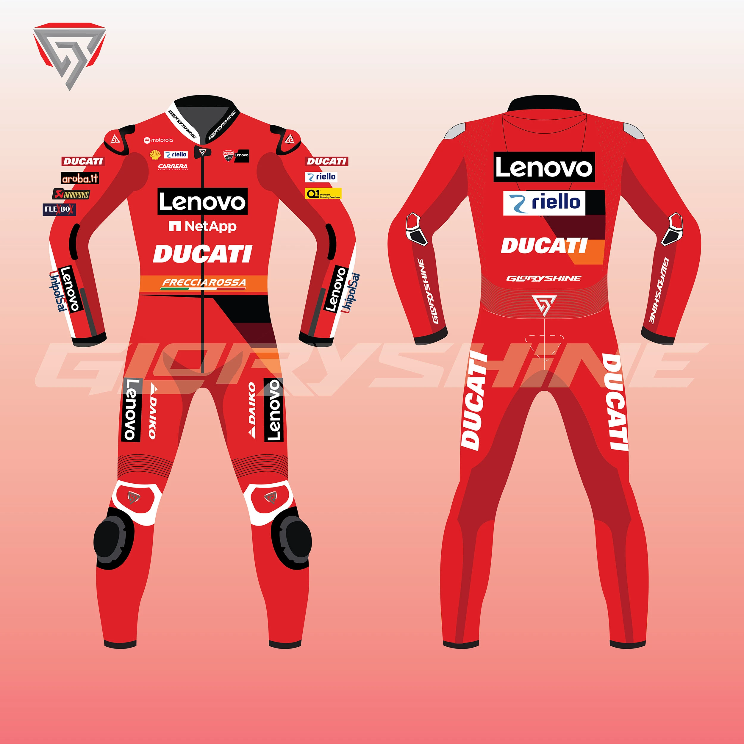 Ducati Replica MotoGP 22 Suit Front & Back 2D