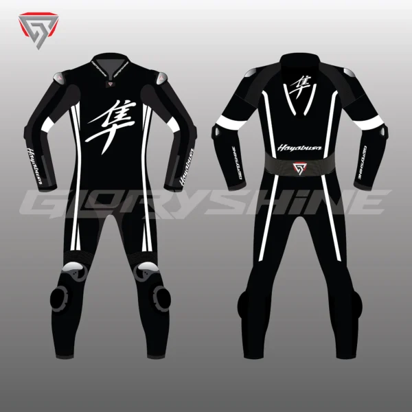 Hayabusa Motorbike Suit Front & Back 2D