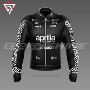 Aleix Espargaro Black Biker Jacket Aprilia Winter Test Jacket 2022 Front 3D