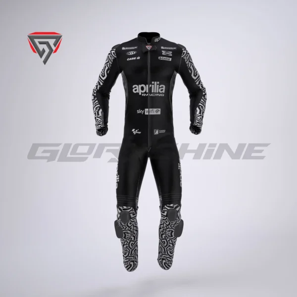 Aleix Espargaro Black Biker Suit Aprilia Winter Test Suit 2022 Front 3D