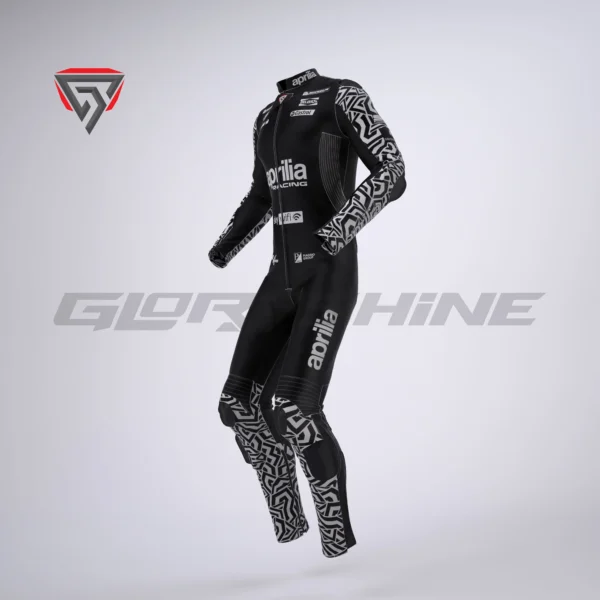 Aleix Espargaro Black Biker Suit Aprilia Winter Test Suit 2022 Right Side 3D