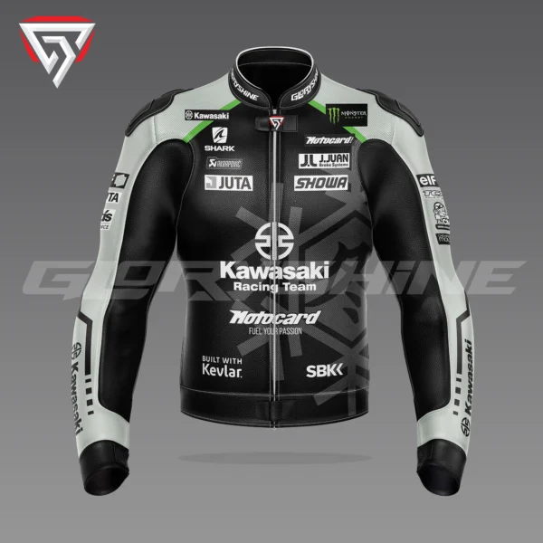 Alex Lowes Black Racing Jacket Kawasaki Jerez Test Jacket 2022 Front 3D