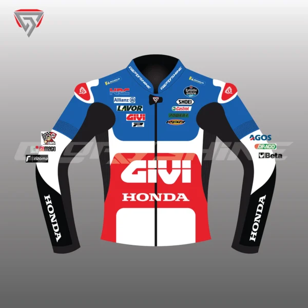 Alex Marquez Leather Jacket Team LCR Honda Castrol MotoGP 2021 Front 2D
