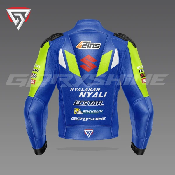 Alex Rins Leather Jacket Team Suzuki ECSTAR MotoGP 2019 Back 3D