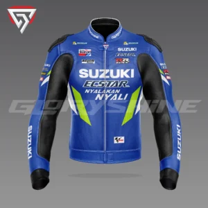 Alex Rins Leather Jacket Team Suzuki ECSTAR MotoGP 2019 Front 3D