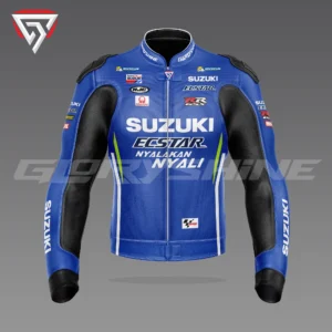 Alex Rins Leather Race Jacket Suzuki ECSTAR MotoGP 2018 Front 3D
