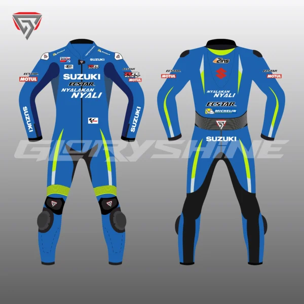Alex Rins Race Suit Team Suzuki ECSTAR MotoGP 2017 Front & Back 2D