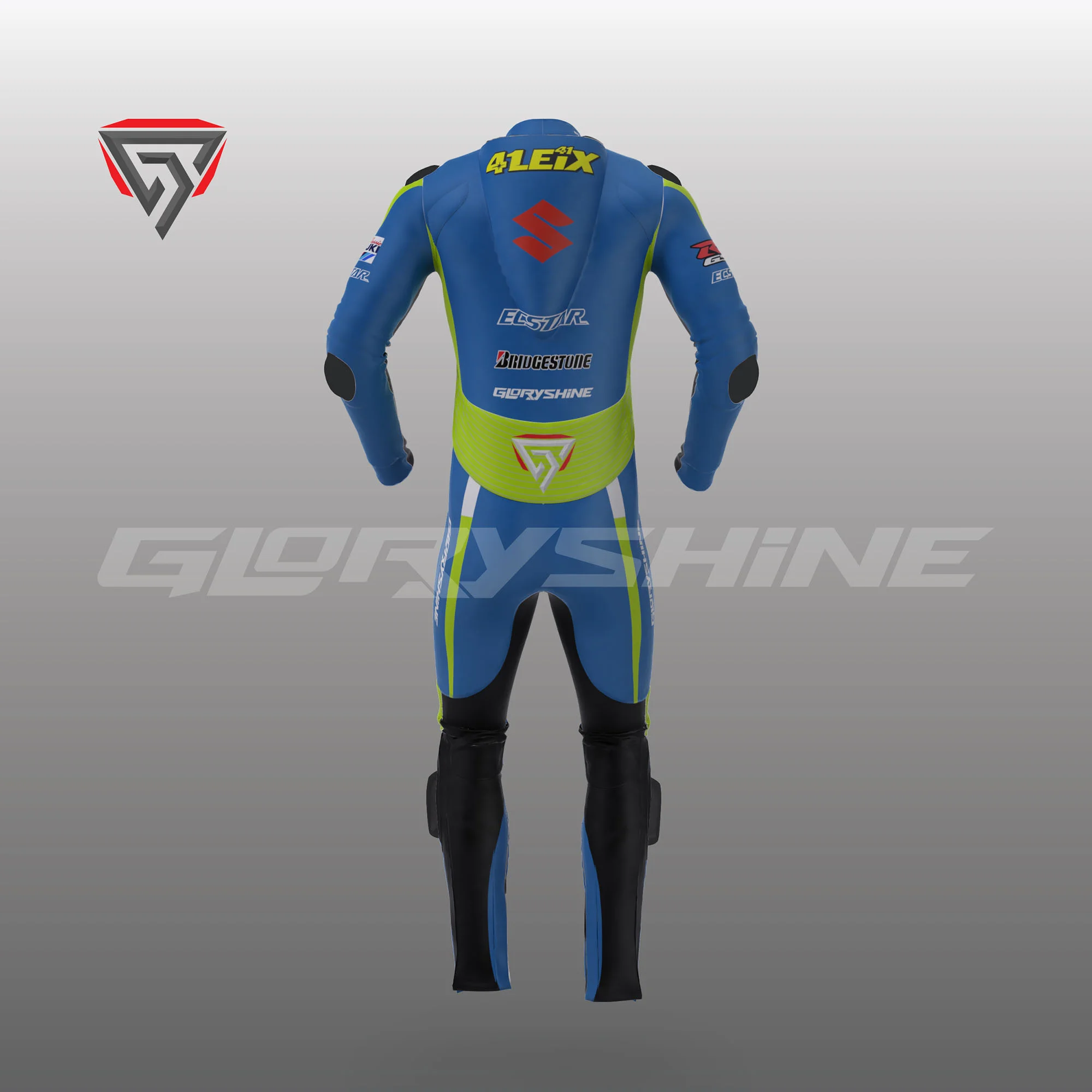 Aleix Espargaro Racing Suit Team Suzuki Ecstar MotoGP 2015 Back 3D