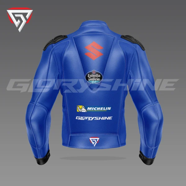 Alex Rins MotorBike Racing Jacket Team Suzuki Ecstar MotoGP 2022 Back 3D