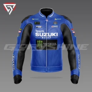 Alex Rins MotorBike Racing Jacket Team Suzuki Ecstar MotoGP 2022 Front 3D