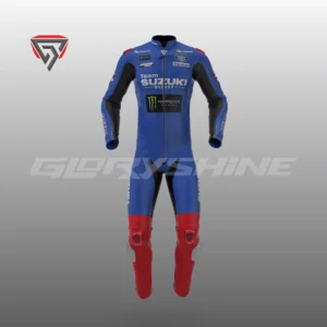 Alex Rins MotorBike Racing Suit Team Suzuki Ecstar MotoGP 2022 Front 3D