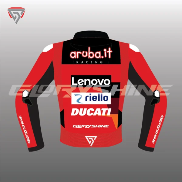 Alvaro Bautista Leather Jacket Ducati Aruba.it WSBK Jacket 2023 Back 2D