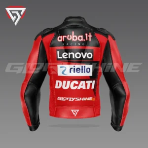 Alvaro Bautista Leather Jacket Ducati Aruba.it WSBK Jacket 2023 Back 3D