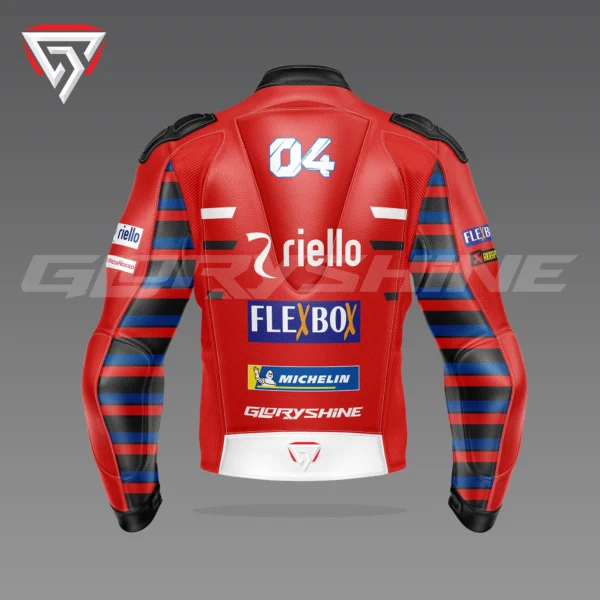Andrea Dovizioso Leather Jacket Flexbox Team Ducati MotoGP 2018 Back 3D