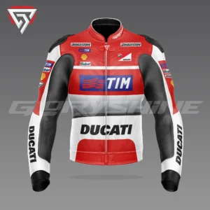 Andrea Dovizioso Leather Race Jacket Ducati MotoGP 2015 Front 3D