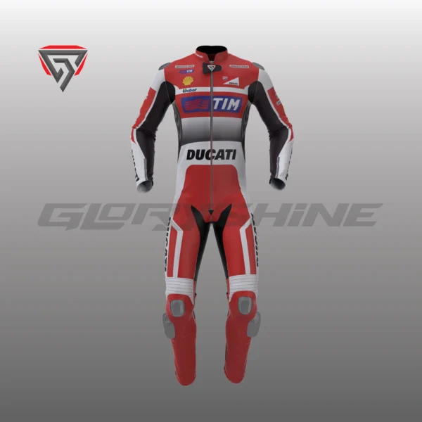Andrea Dovizioso Leather Race Suit Ducati MotoGP 2015 Front 3D