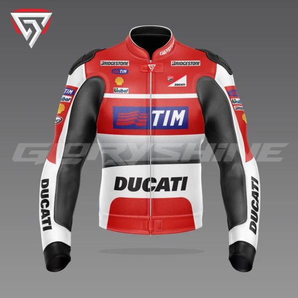 Andrea Dovizioso Leather Racing Jacket Ducati MotoGP 2016 Front 3D