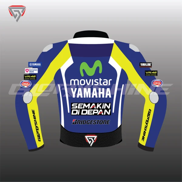 Valentino Rossi MotoGP Leather Jacket Movistar 2014 Back 2D