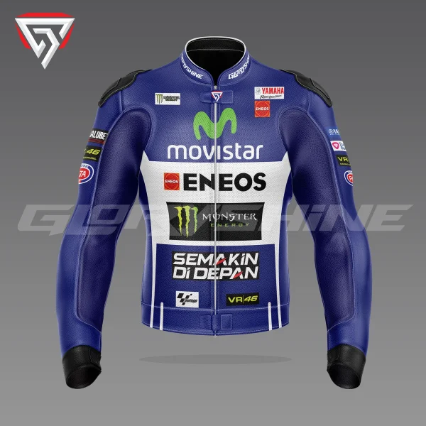 Valentino Rossi MotoGP Leather Jacket Movistar 2014 Front 3D