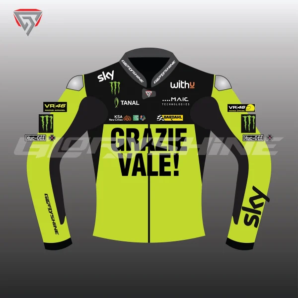 Grazie Valle 46 Sky Leather Race Jacket Front 2D