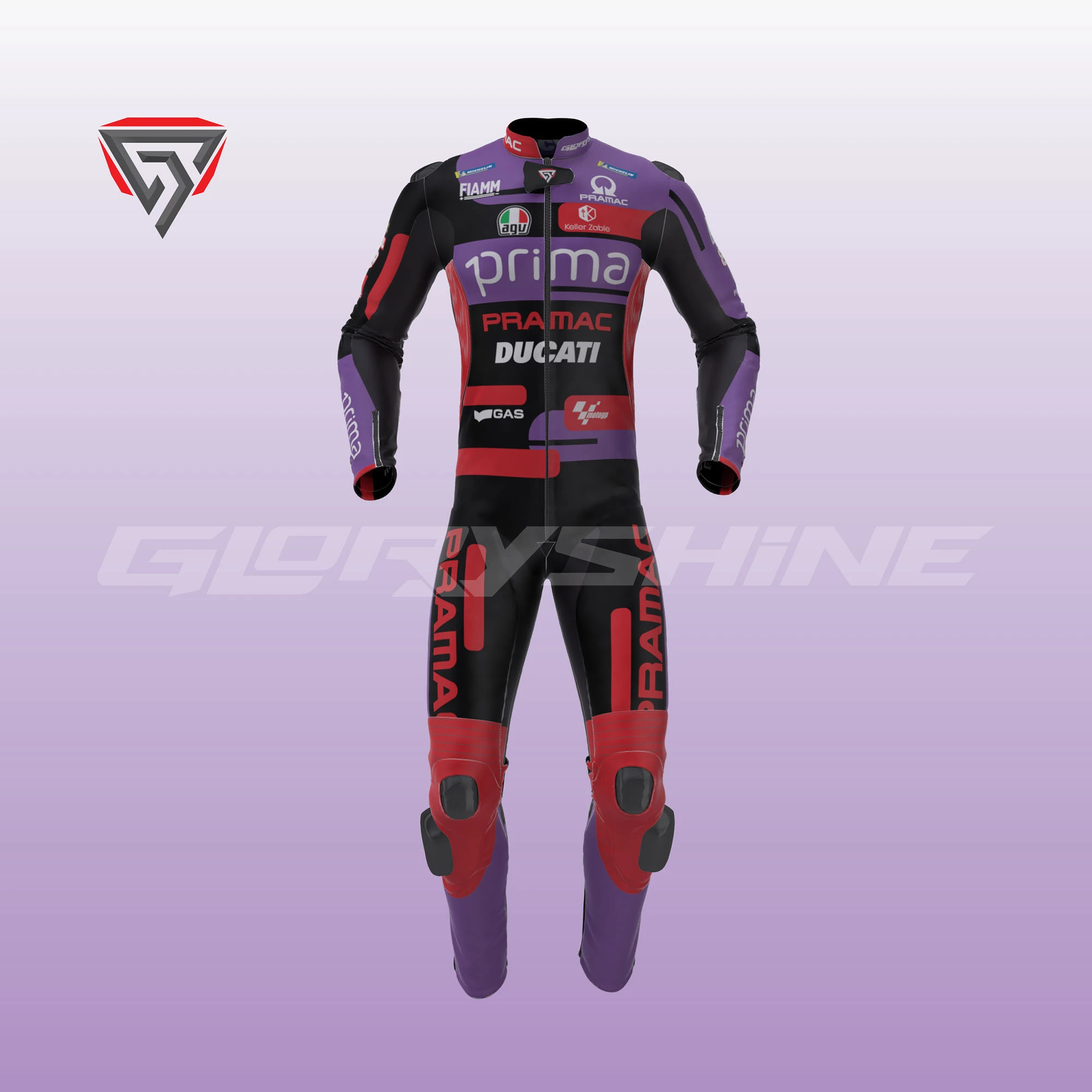 Jorge Martin Race Suit Ducati Prima Pramac Racing MotoGP 2024 Front 3D