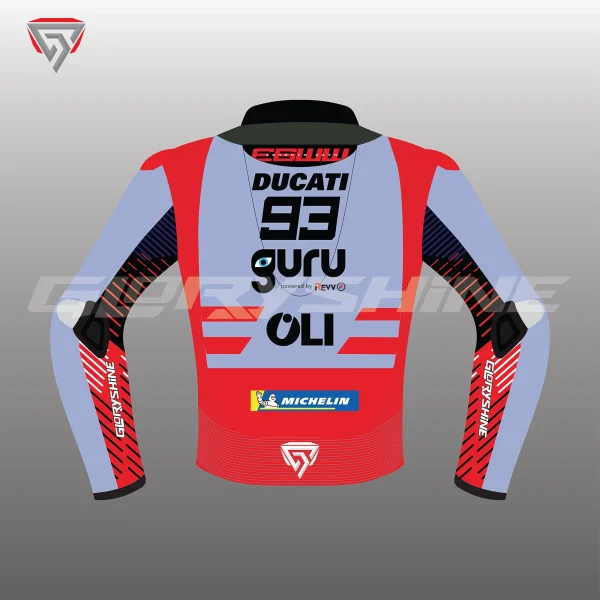 Marc Marquez Leather Racing Jacket Ducati Gresini Racing MotoGP 2024 Back 2D
