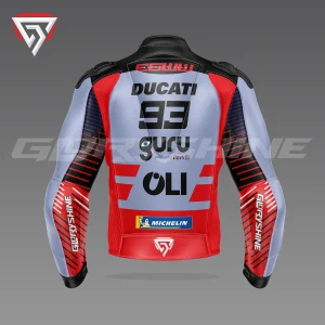 Marc Marquez Leather Racing Jacket Ducati Gresini Racing MotoGP 2024 Back 3D