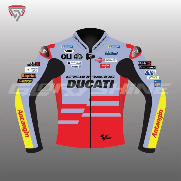 Marc Marquez Leather Racing Jacket Ducati Gresini Racing MotoGP 2024 Front 2D