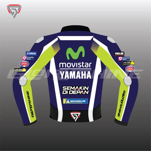 Valentino Rossi Leather Jacket Yamaha Movistar MotoGP 2016 Back 2D