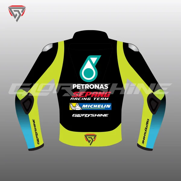 Valentino Rossi Leather Race Jacket Yamaha Petronas MotoGP 2021 Back 2D
