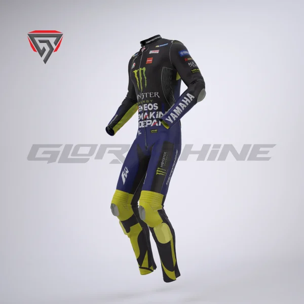 Valentino Rossi Motorbike Leather Suit Monster Energy Yamaha MotoGP 2019 Right Side 3D