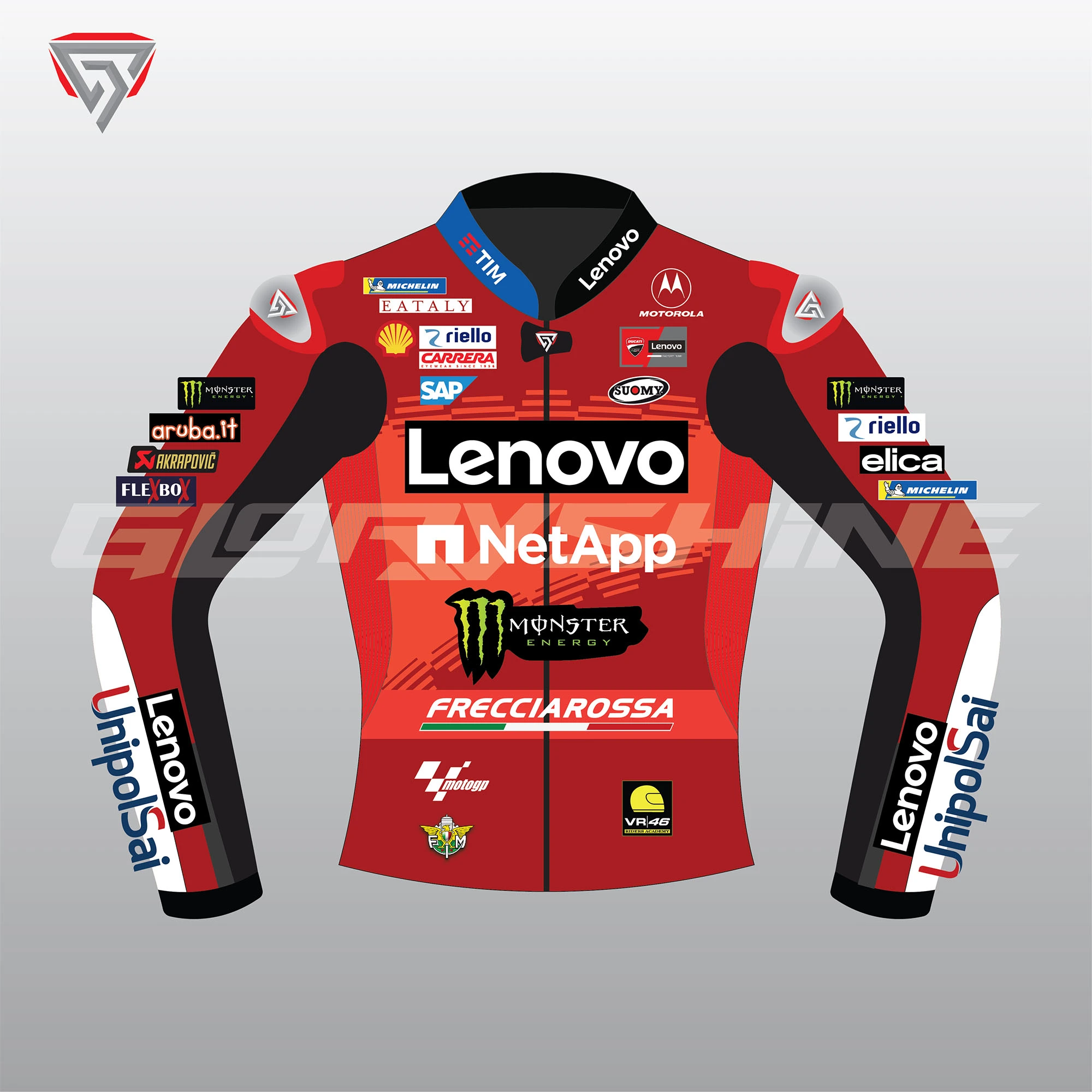 Francesco Bagnaia Motorbike Jacket Ducati Lenovo Team MotoGP 2024 Front 2D