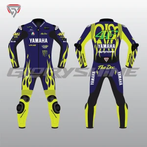 Valentino Rossi Latest Suit Team Monster Energy 2024 Front & Back 2D