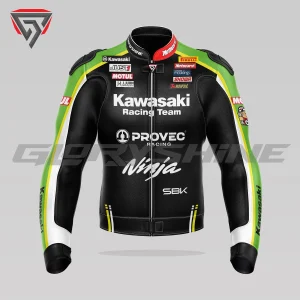 Axel Bassani Leather Jacket Kawasaki Racing Team WSBK 2024 Front 3D