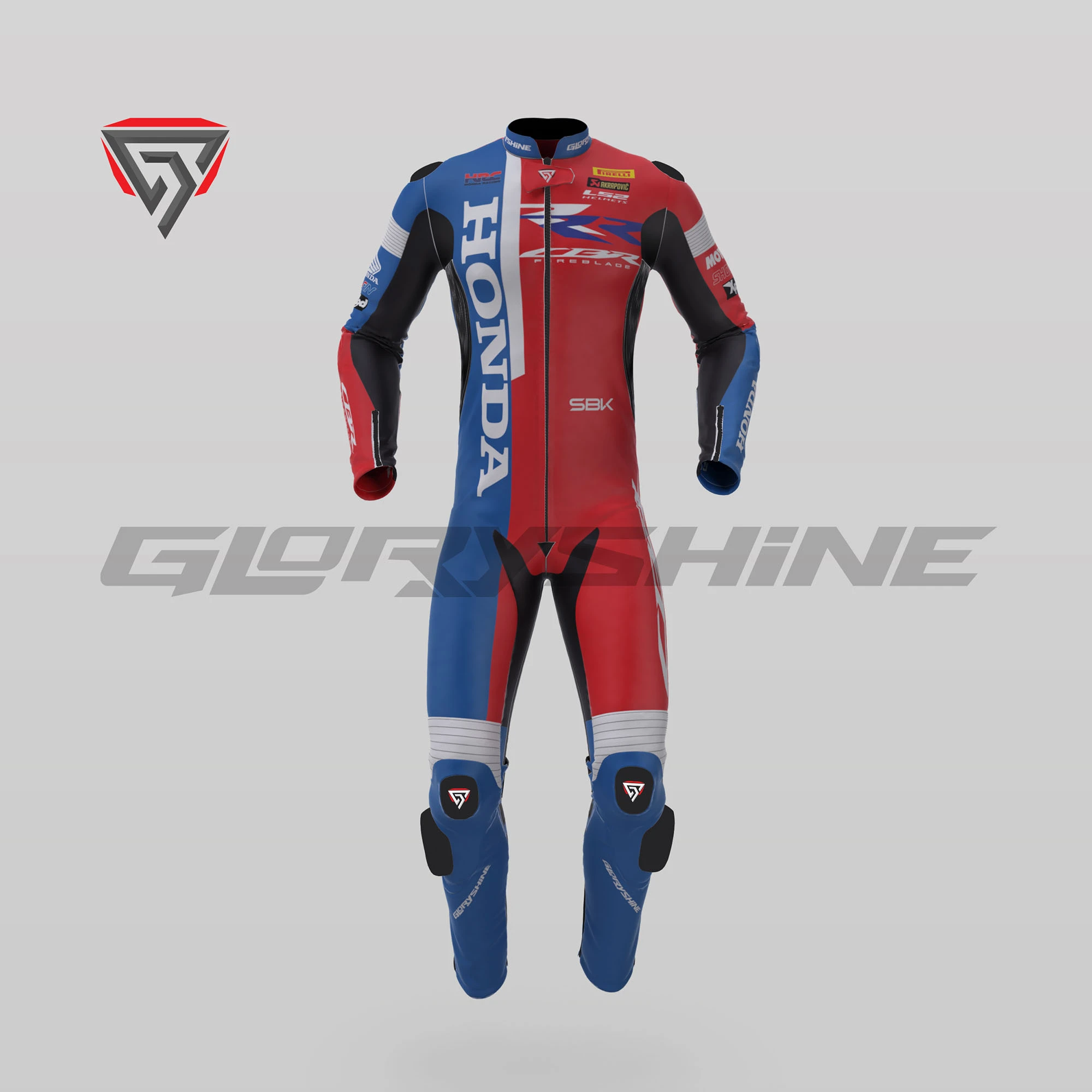 Iker Lecuona Motorcycle Suit Team HRC WSBK 2024 Front 3D