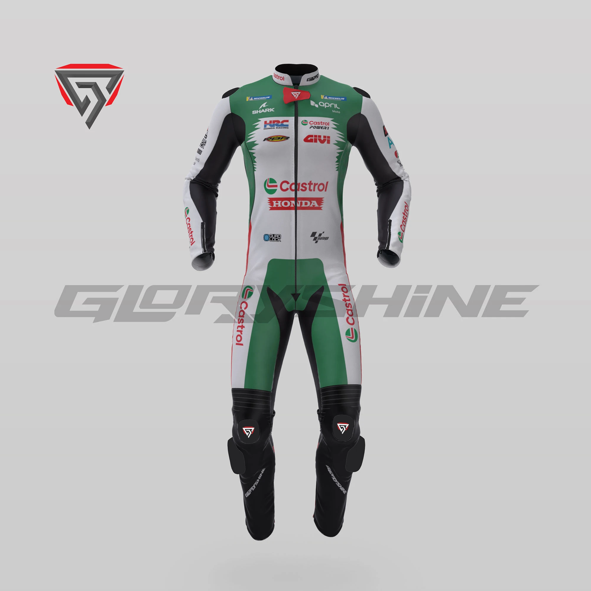 Johann Zarco Motorcycle Race Suit Castrol Honda LCR MotoGP 2024 Front 3D
