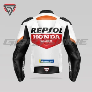 Luca Marini Leather Jacket Repsol Honda Team MotoGP 2024 Back 3D