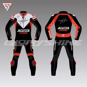 MV Agusta Leather Suit Corse MotoGP 2020 Front & Back 2D