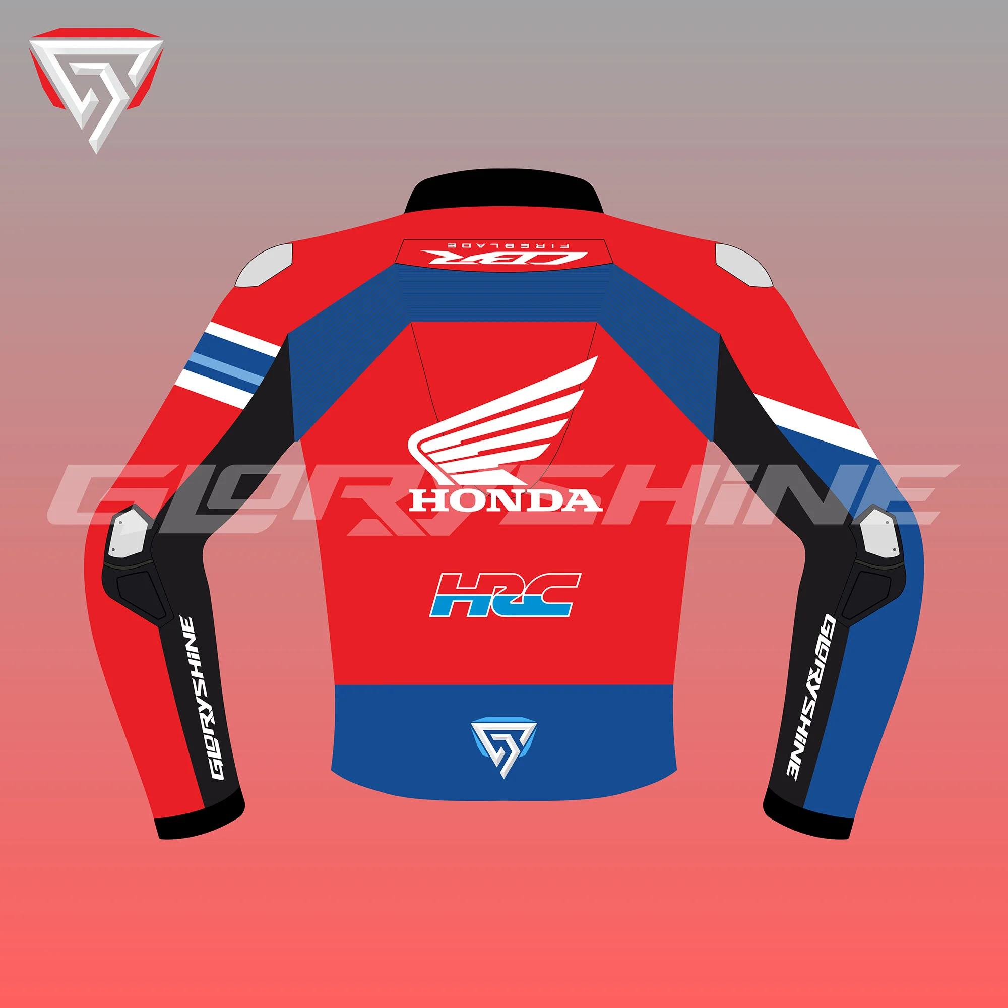 Leon Haslam Leather Race Jacket Team HRC Honda WSBK 2020 Back 2D